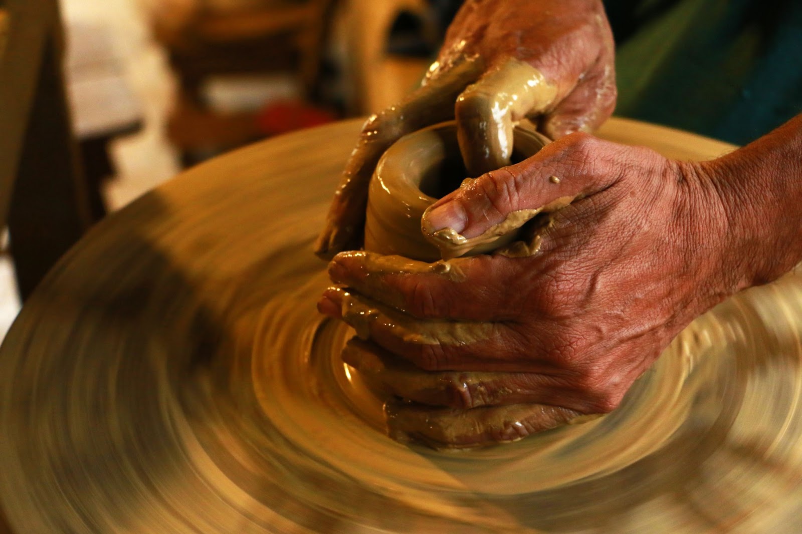 Pottery in a Garden workshop building 