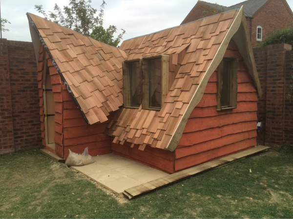 cabin-themed garden room