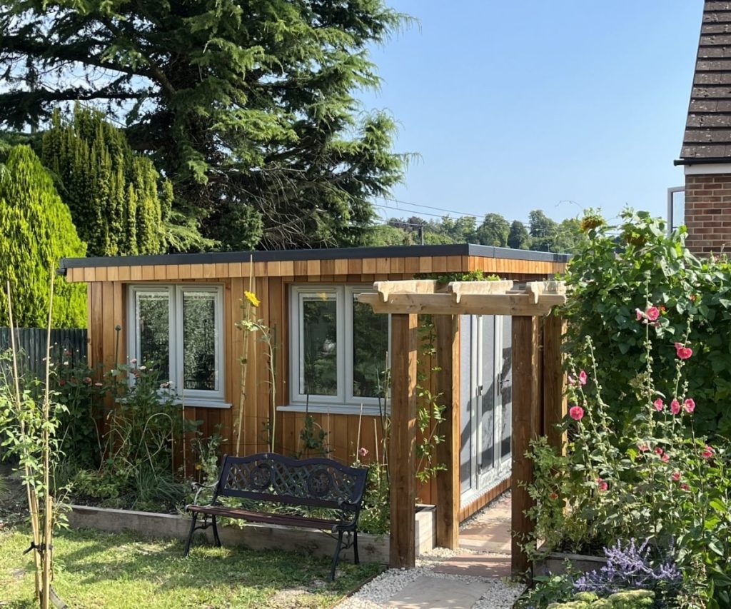 Garden Room with Pergola in a Stunning Garden